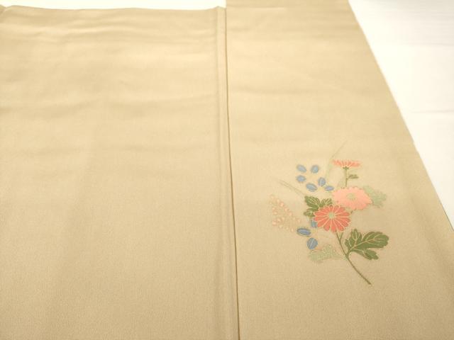 平和屋着物●訪問着 友禅 草花文 暈し染め 金彩 ロング丈 正絹 逸品 未使用 AABG3694ck