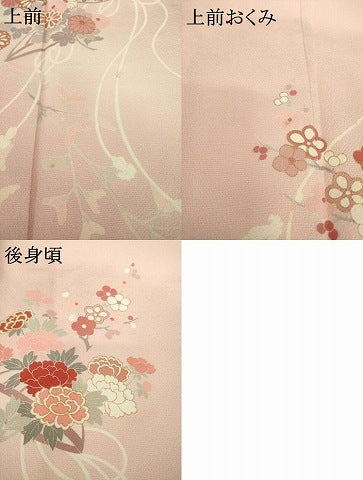平和屋着物●訪問着 舞花文 正絹 逸品 AABG3695ck