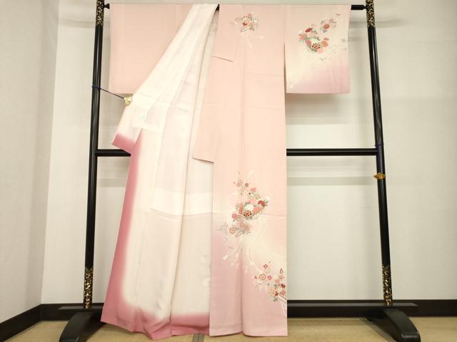 平和屋着物●訪問着 舞花文 正絹 逸品 AABG3695ck