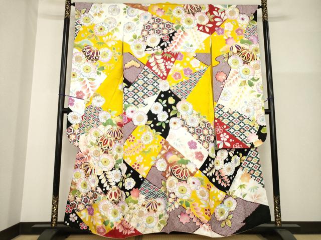 平和屋着物●豪華振袖 辻が花 駒刺繍 花毬文 正絹 逸品 AABG3699ck