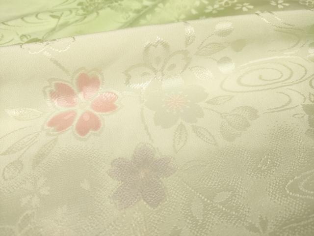 平和屋着物●振袖用長襦袢 無双仕立て 流水花地紋 暈し染め 半衿刺繍 そごう扱い 正絹 逸品 AABG3702ck