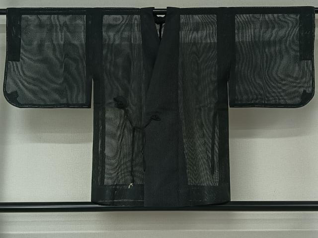 平和屋着物▽道中着 スリーシーズン 春夏秋 塵除け 暗黒色 正絹 逸品 AABG3721jh