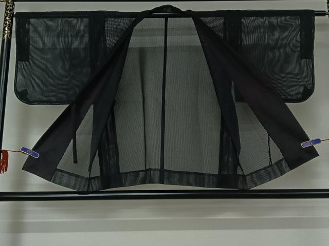 平和屋着物▽道中着 スリーシーズン 春夏秋 塵除け 暗黒色 正絹 逸品 AABG3721jh