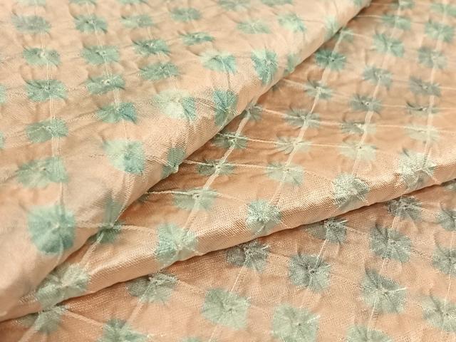 平和屋着物▽上質な小紋 単衣 総絞り 霞文 正絹 逸品 AABG3725jh