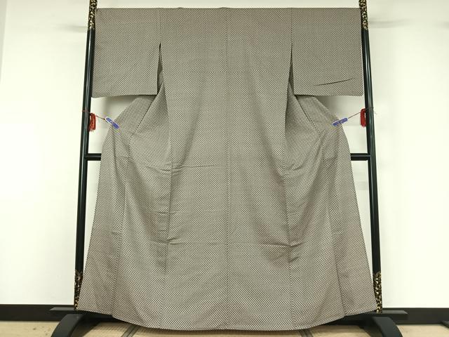 平和屋着物▽小紋 単衣 市松文様 やまと誂製 AABG3728jh