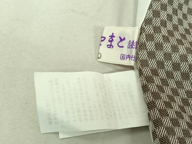 平和屋着物▽小紋 単衣 市松文様 やまと誂製 AABG3728jh