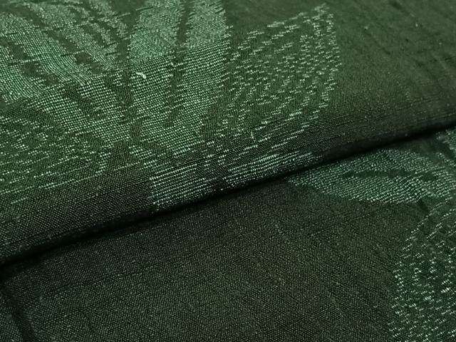 平和屋着物▽上質な紬 単衣 笹竹文 正絹 逸品 AABG3737jh