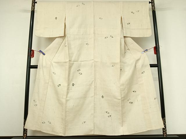 平和屋着物▽生紬 単衣 手描き 成り物 正絹 逸品 AABG3748jh