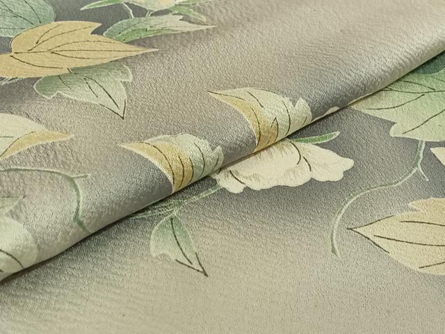 平和屋着物▽上質な小紋 単衣 手描き 草花文 暈し染め 金彩 正絹 逸品 AABG3749jh