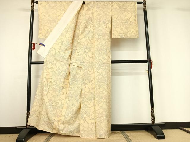 平和屋着物▽本場大島紬 単衣 枝葉文 正絹 逸品 AABG3751jh