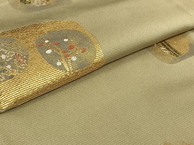 平和屋着物▽訪問着 単衣 刺繍 草花文 金糸 金彩 正絹 逸品 AABG3769jh