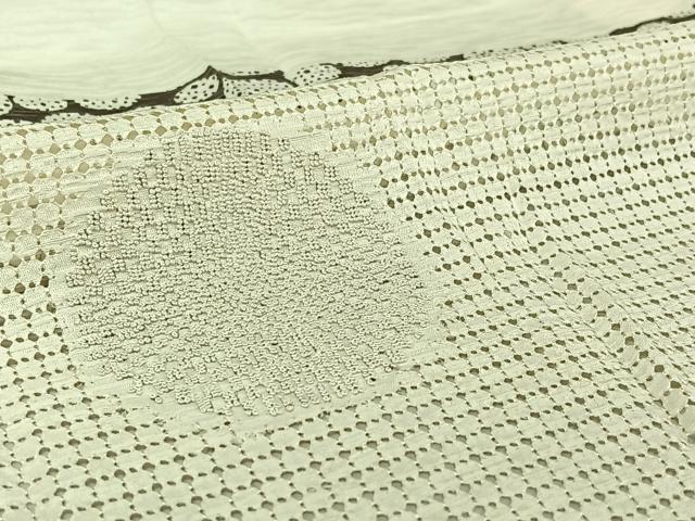 平和屋着物▽訪問着 単衣 中国三大刺繍 汕頭刺繍 スワトウ刺繍 相良刺繍 横段花丸文 金糸 正絹 逸品 AABG3777jh