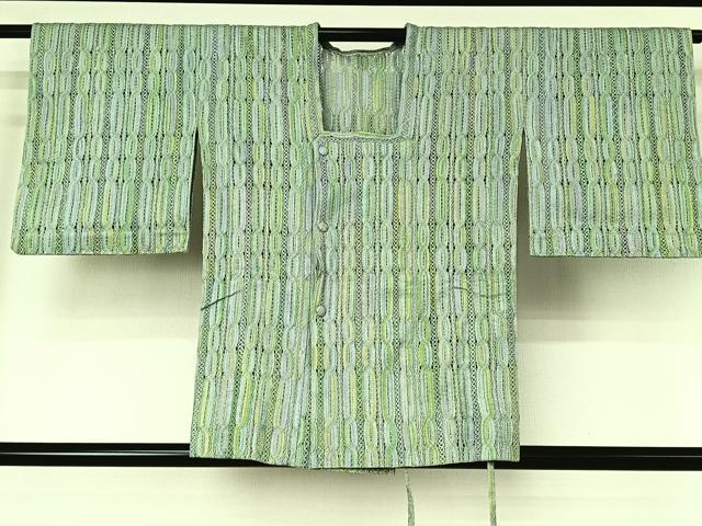 平和屋着物▽道行コート スリーシーズン 春夏秋 塵除け 組織 立涌文 正絹 逸品 AABG3794jh