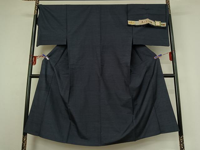 平和屋着物▽男性 本場塩沢紬 単衣 100亀甲 総詰め 証紙付き 正絹 逸品 AABG3803jh