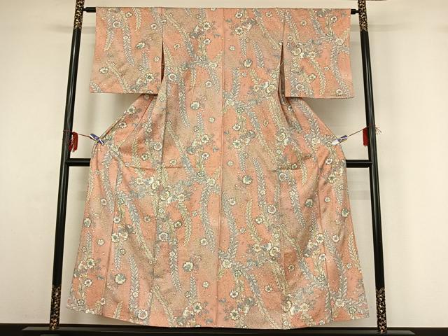 平和屋着物▽上質な小紋 単衣 辻が花 金彩 正絹 逸品 AABG3805jh