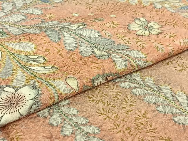 平和屋着物▽上質な小紋 単衣 辻が花 金彩 正絹 逸品 AABG3805jh