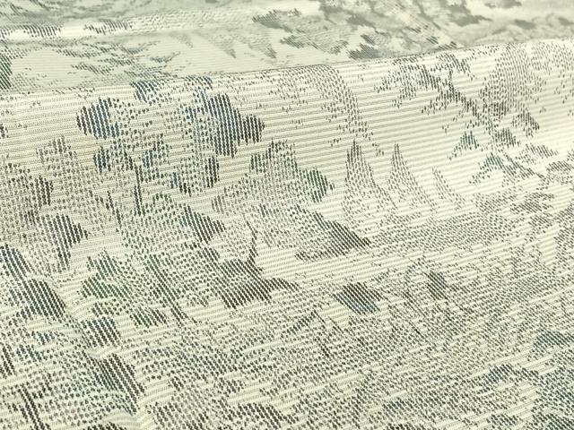 平和屋着物▽上質な紬 単衣 風景文 正絹 逸品 AABG3820jh