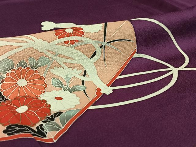 平和屋着物▽訪問着 単衣 花文箱文 金彩 正絹 逸品 AABG3824jh