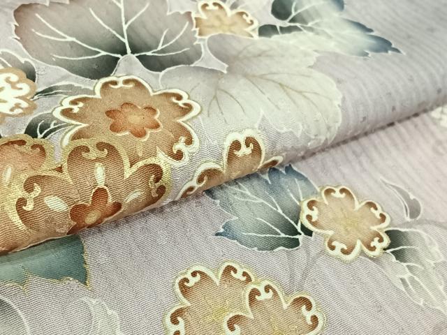 平和屋着物▽訪問着 単衣 花籬文 暈し染め 金彩 正絹 逸品 AABG3825jh