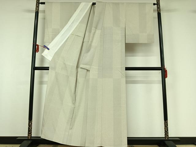 平和屋着物▽本塩沢 単衣 110亀甲 蚊絣 正絹 逸品 AABG3833jh