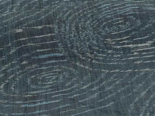 平和屋着物*夏物 小千谷ちぢみ 流水文 麻 逸品 AABG3844jd