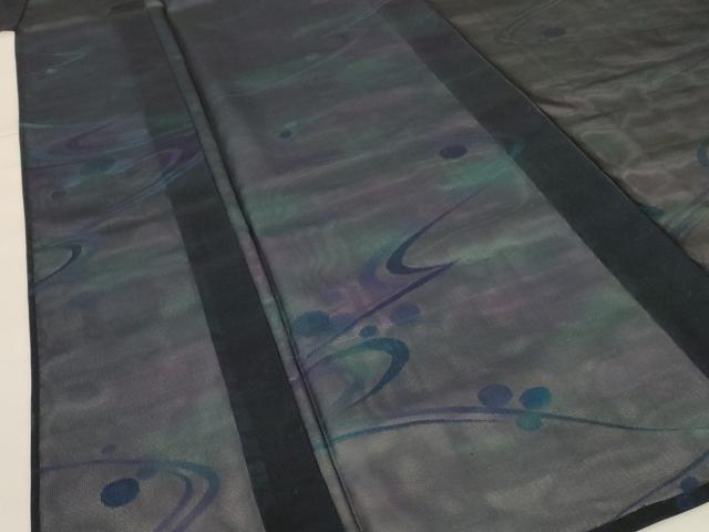 平和屋着物*夏物 小紋 紗 流水丸文 正絹 逸品 AABG3847jd