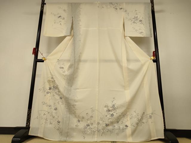 平和屋着物*夏物 訪問着 絽 草花文 銀彩 高島屋扱い 正絹 逸品 AABG3858jd