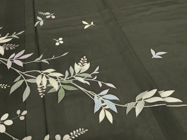 平和屋着物*夏物 訪問着 絽 枝葉文 正絹 逸品 AABG3870jd