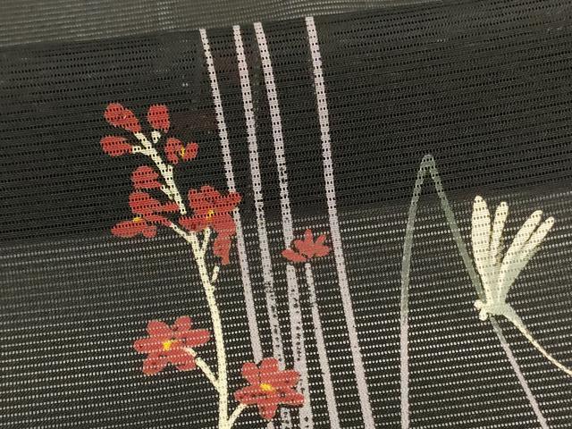 平和屋着物*夏物 H・L(アッシュエル) HENRI-LUC CHAPUIS 小紋 絽 草花文 洗える着物 AABG3885jd