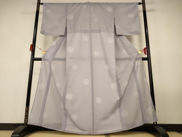 平和屋着物*夏物 小紋 絽 丸文 洗える着物 AABG3887jd