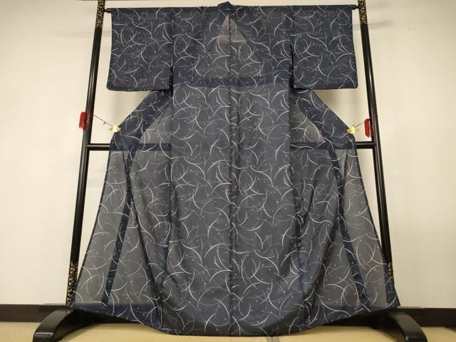 平和屋着物*夏物 小紋 絽 草花文 正絹 逸品 AABG3889jd