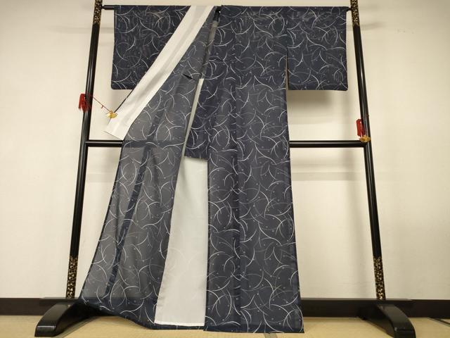 平和屋着物*夏物 小紋 絽 草花文 正絹 逸品 AABG3889jd