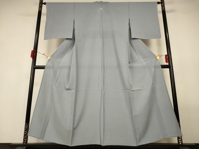 平和屋着物*夏物 色無地 絽 灰青色 正絹 逸品 AABG3893jd