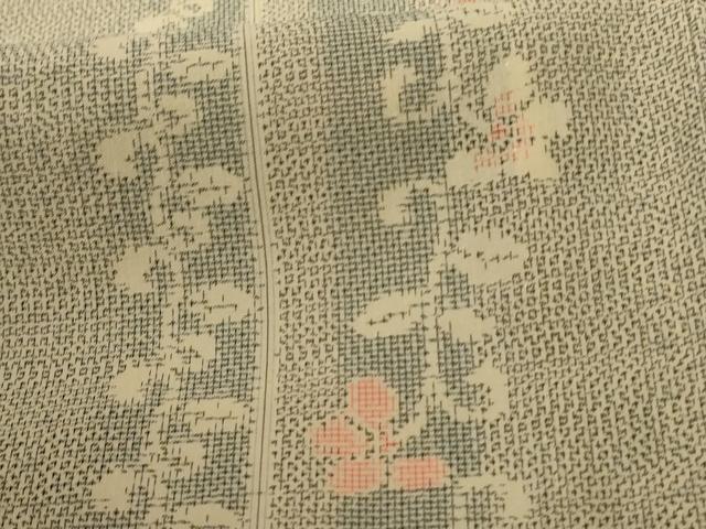 平和屋着物*夏物 本場大島紬 夏大島 花唐草間道 正絹 逸品 AABG3900jd