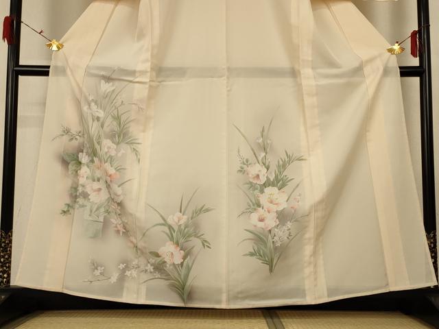 平和屋着物*夏物 訪問着 絽 手描き 飾花文 暈し染め 正絹 逸品 未使用 AABG3903jd