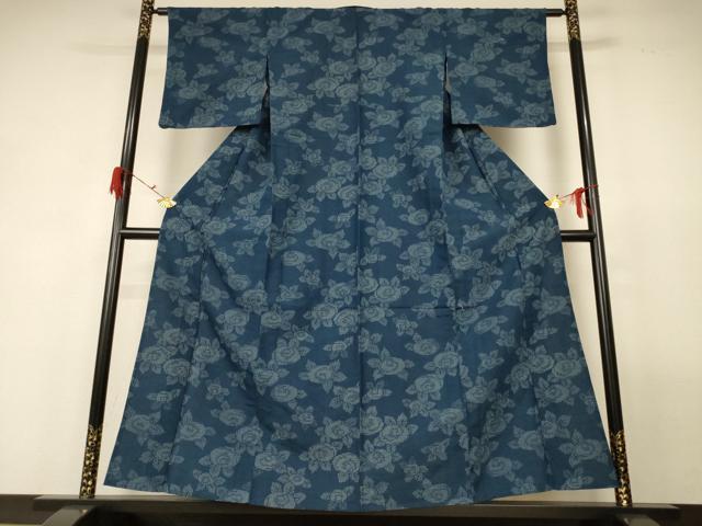 平和屋着物▽小紋 単衣 花尽くし 洗える着物 AABG3907jd