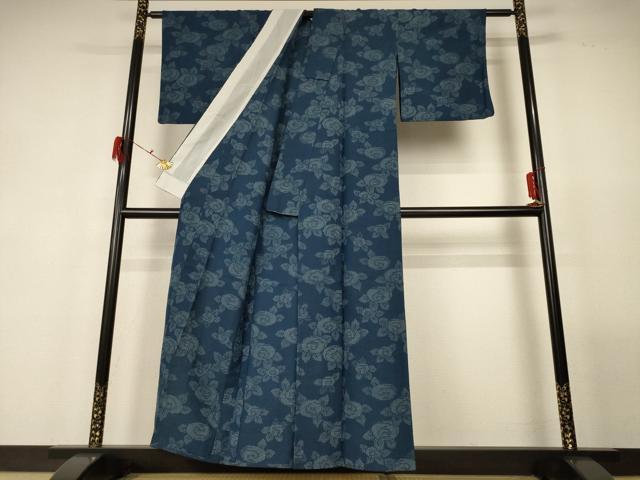 平和屋着物▽小紋 単衣 花尽くし 洗える着物 AABG3907jd