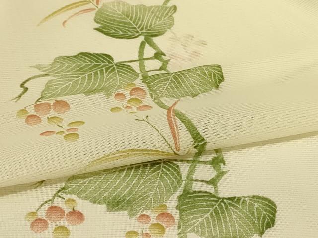 平和屋着物*夏物 小紋 絽 蔦の葉文 洗える着物 AABG3911jd