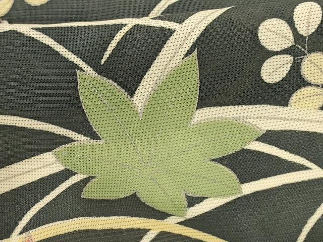 平和屋着物*夏物 小紋 絽 楓文 正絹 逸品 AABG3918jd
