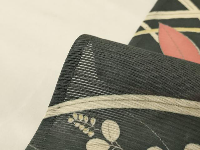 平和屋着物*夏物 小紋 絽 楓文 正絹 逸品 AABG3918jd
