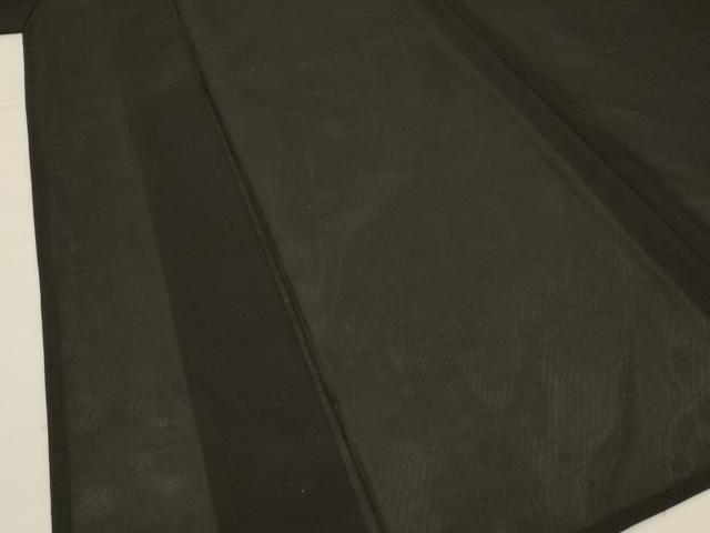 平和屋着物*夏物 男性 色無地 紗 黒色 キングサイズ 正絹 逸品 AABG3927jd