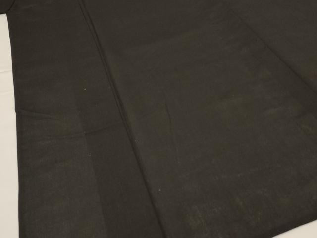 平和屋着物*夏物 男性 色無地 絽 黒色 反端付き 正絹 逸品 AABG3929jd