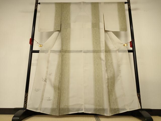 平和屋着物*夏物 訪問着 紗 草花文 暈し染め 正絹 逸品 AABG3933jd