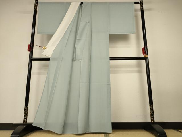 平和屋着物*夏物 色無地 絽 千草鼠色 正絹 逸品 AABG3954jd