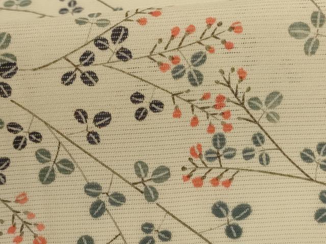 平和屋着物*夏物 小紋 絽 草花文 反端付き 正絹 逸品 AABG3956jd