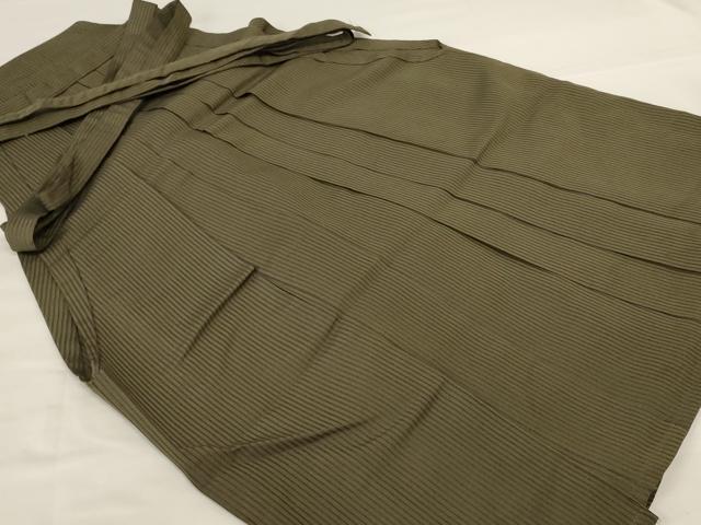 平和屋着物*夏物 男性 馬乗り袴 縞 正絹 逸品 AABG3971jd