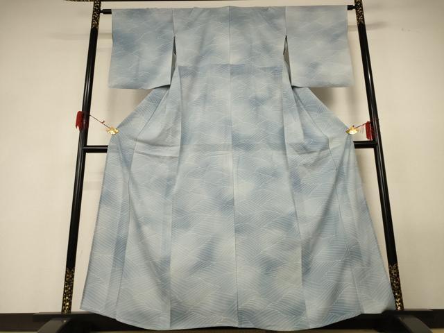 平和屋着物*夏物 小紋 絽 立波文 正絹 逸品 AABG3972jd