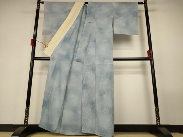平和屋着物*夏物 小紋 絽 立波文 正絹 逸品 AABG3972jd