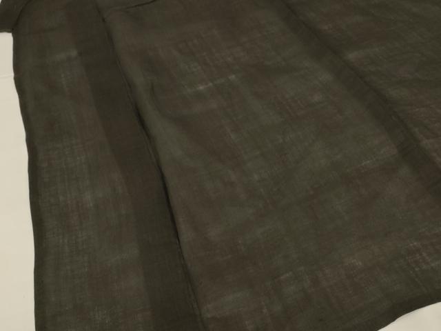 平和屋着物*夏物 男性 黒紋付 麻 逸品 AABG3973jd