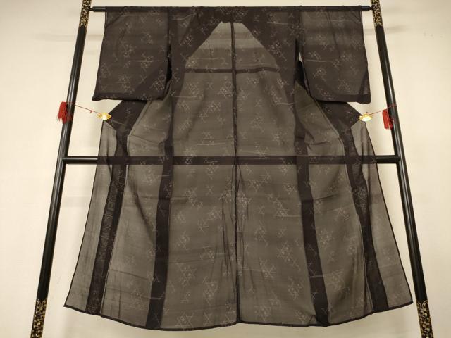 平和屋着物*夏物 紬 紗紬 幾何学文様 正絹 逸品 AABG3994jd